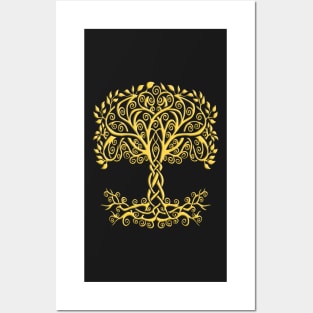 Yellow Celtic Tree Of Life Posters and Art